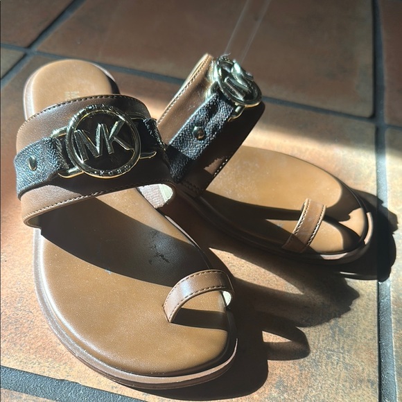 Michael Kors Women's Brown and Black Sandals - Picture 1 of 5